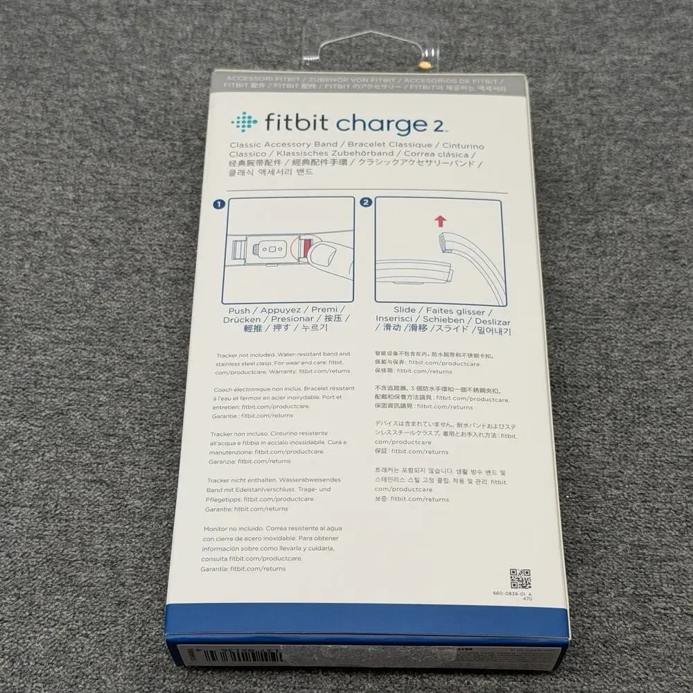 Fitbit Charge 2 Classic Accessory Band Large Blue Replacement Wristband L/G New